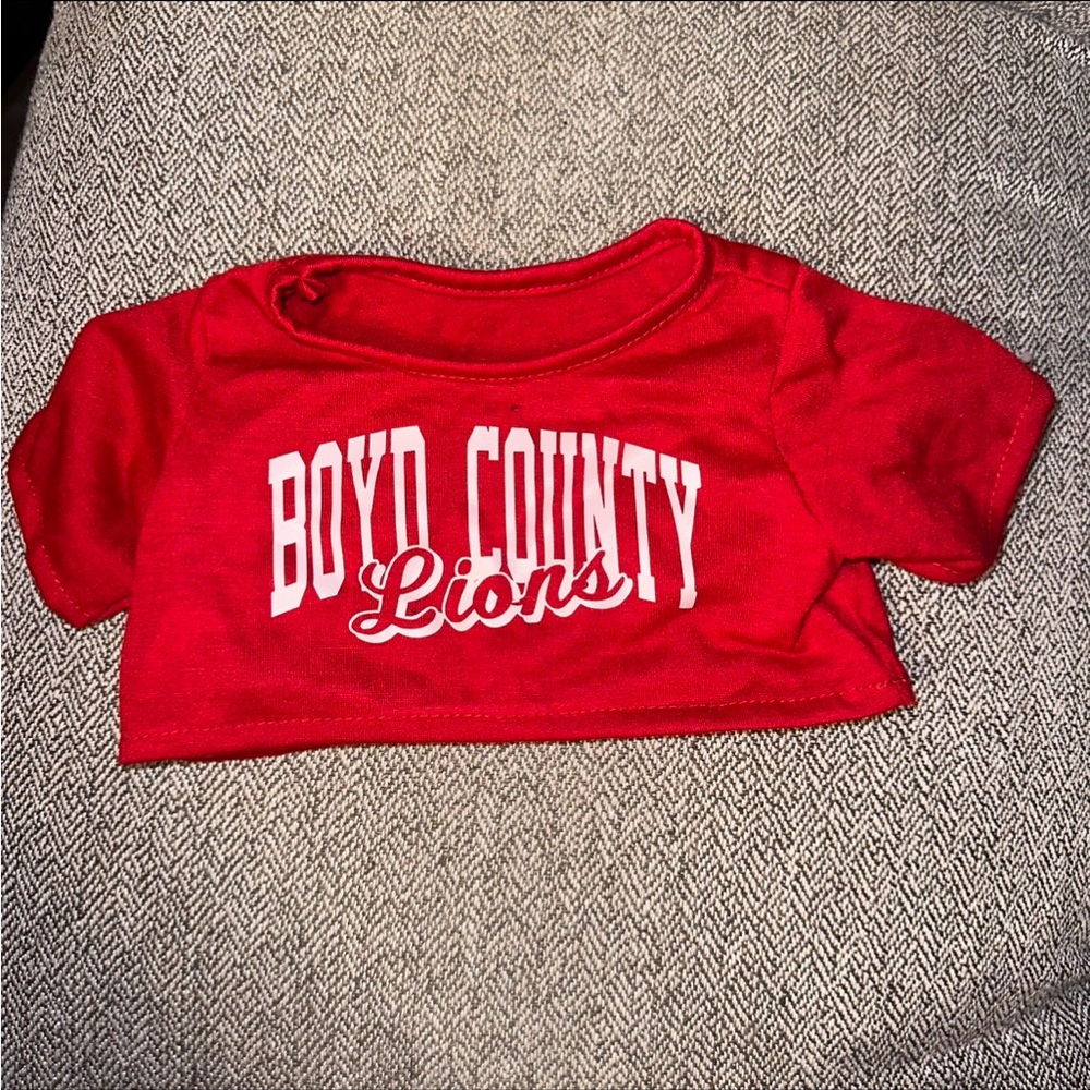 Build A Bear Workshop BABW Boyd County Lions Red Short Sleeved T-shirt shirt top